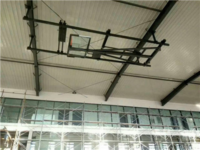 高端电动悬挂式篮球架安装完成案例